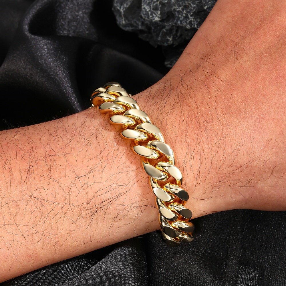 Cuban Link Chain 12Mm - 12mm Miami Kubanisches Kettenarmband Edelstahl Hiphop