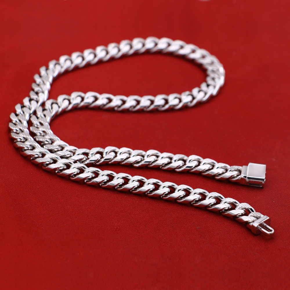 925 Sterling Silver Chain Necklace Men - Herren Punk Hip Hop 925 Sterling