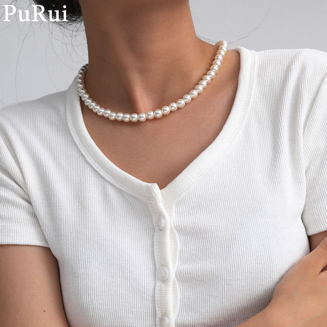 Minimalist ische Imitation Per – Pearl Choker Necklace Vintage Bewertung und Preis