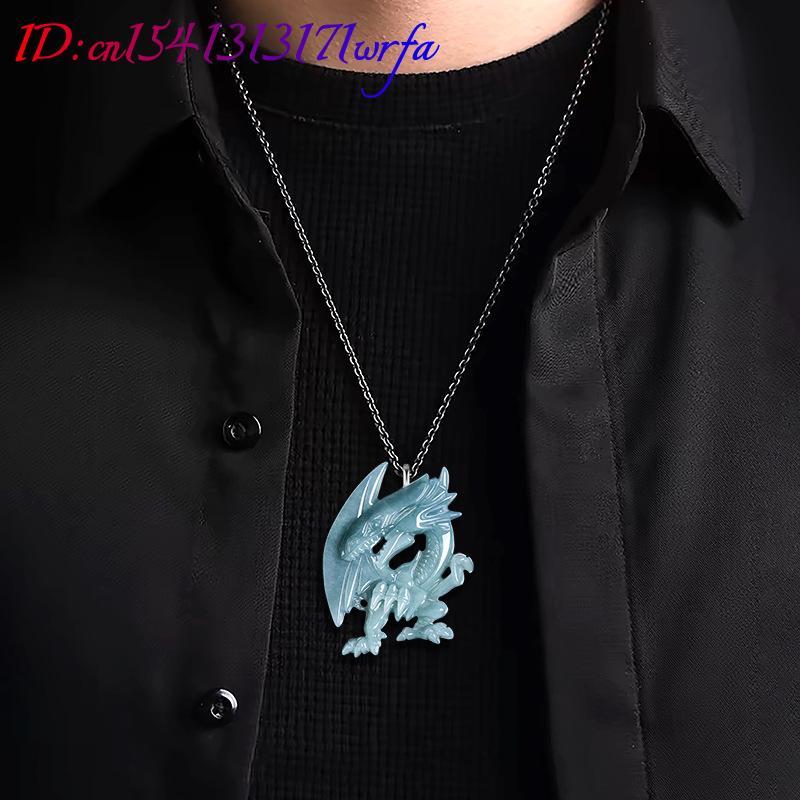 Blaue Myanmar Jadeit-Drachen-A – Necklaces Bewertung und Preis