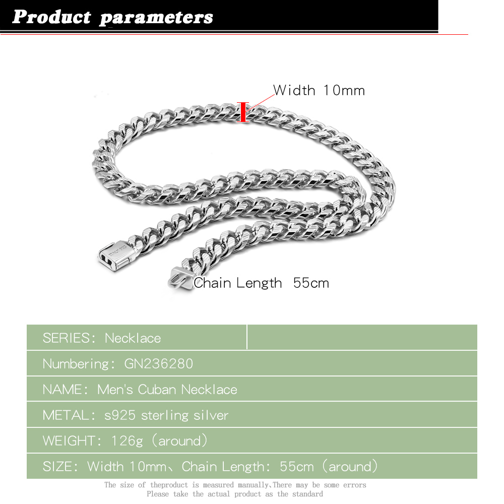 Herren Punk Hip Hop 925 Sterli – 925 Sterling Silver Chain Necklace Men Bewertung und Preis