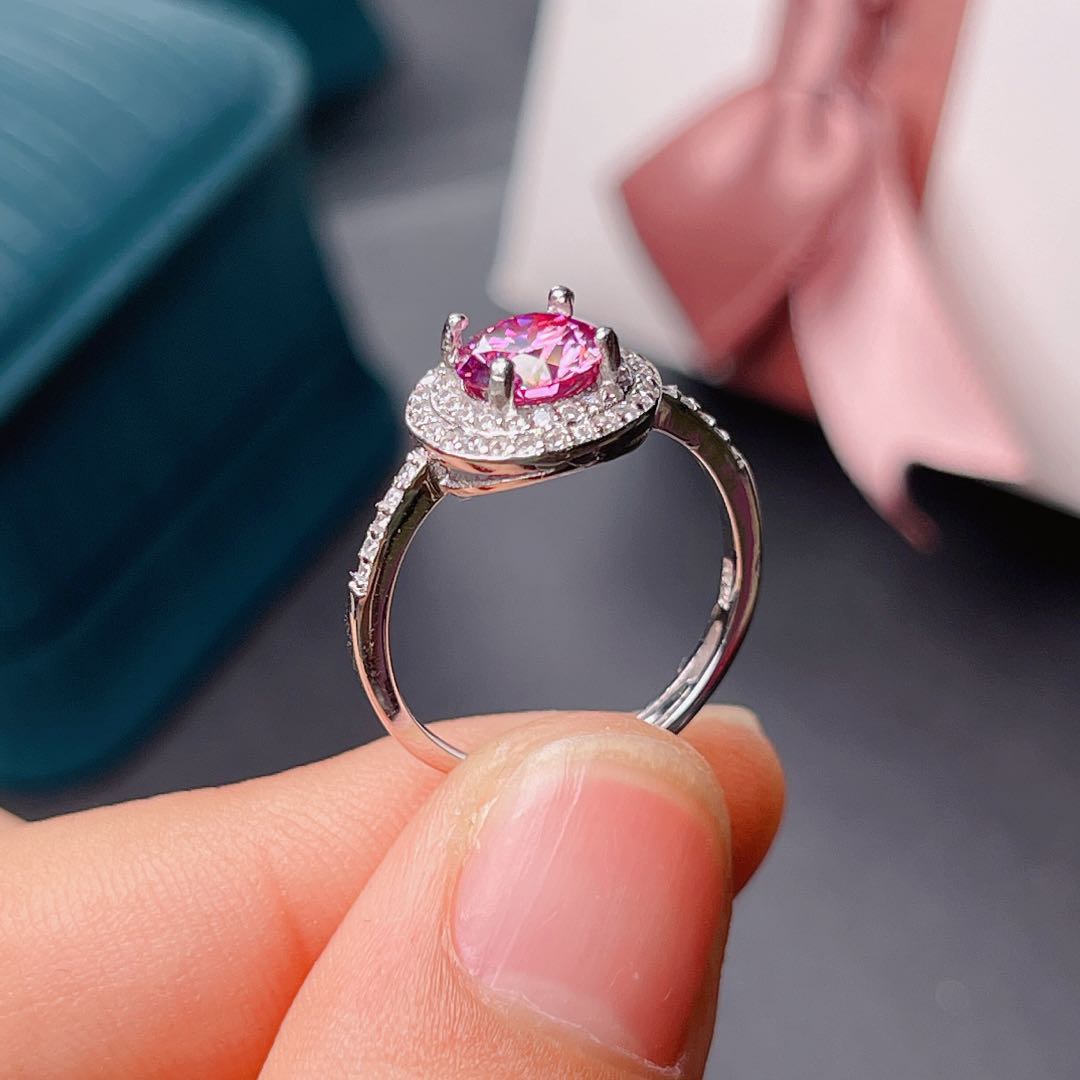 Neuer knisternder rosa Moissan – Moissanite Engagement Ring 1 Carat Bewertung und Preis