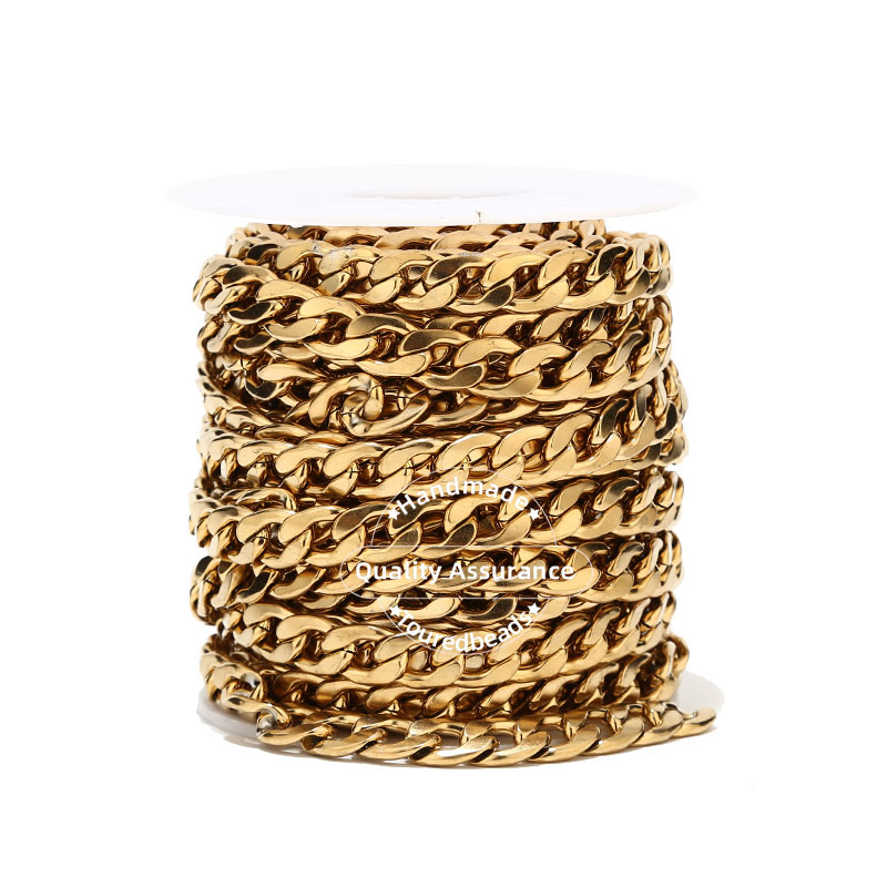 1m Gold-Ton 12mm Breite Heavy  – Cuban Link Chain 12Mm Bewertung und Preis