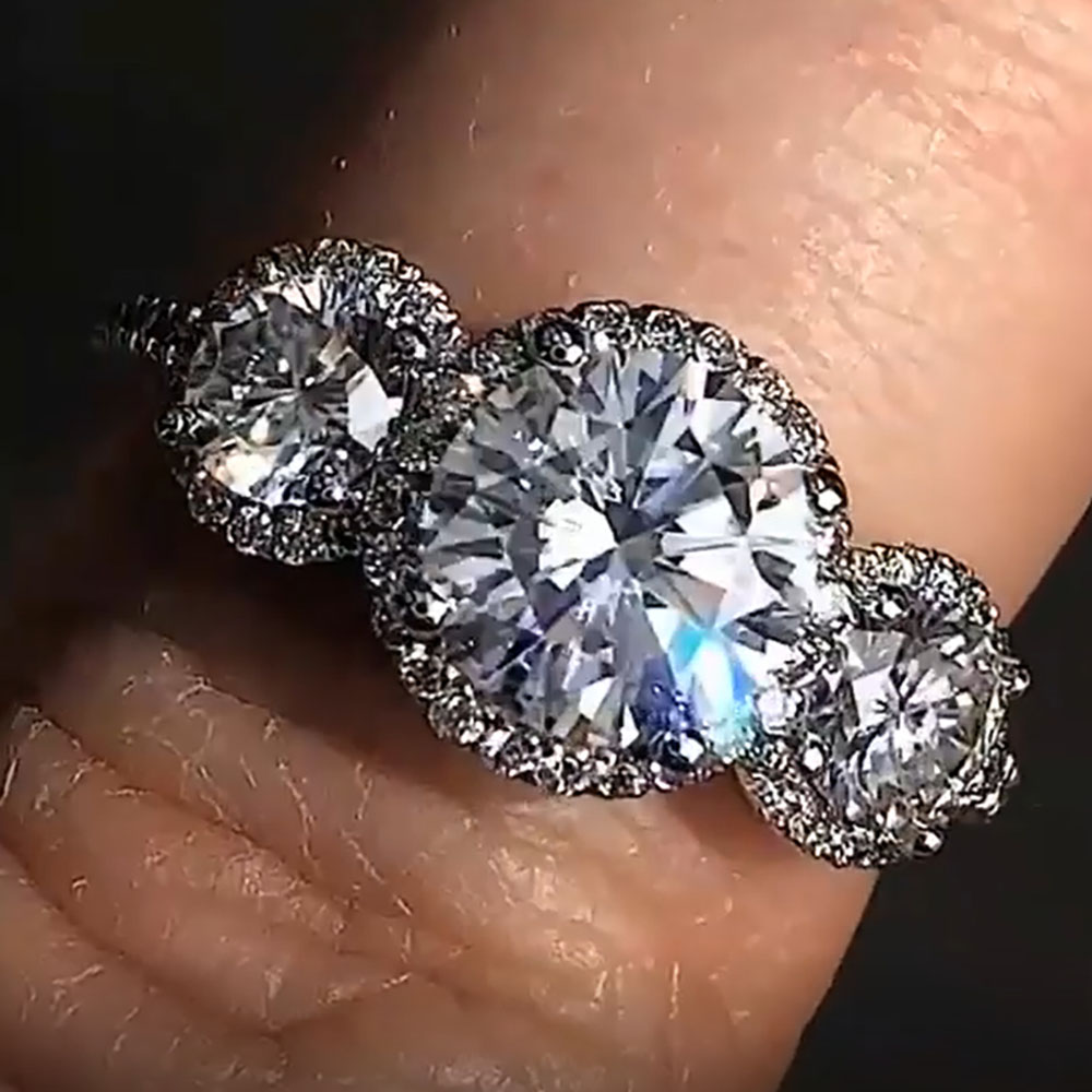Benutzerdefinierter echter Pla – Moissanite Engagement Ring 1 Carat Bewertung und Preis
