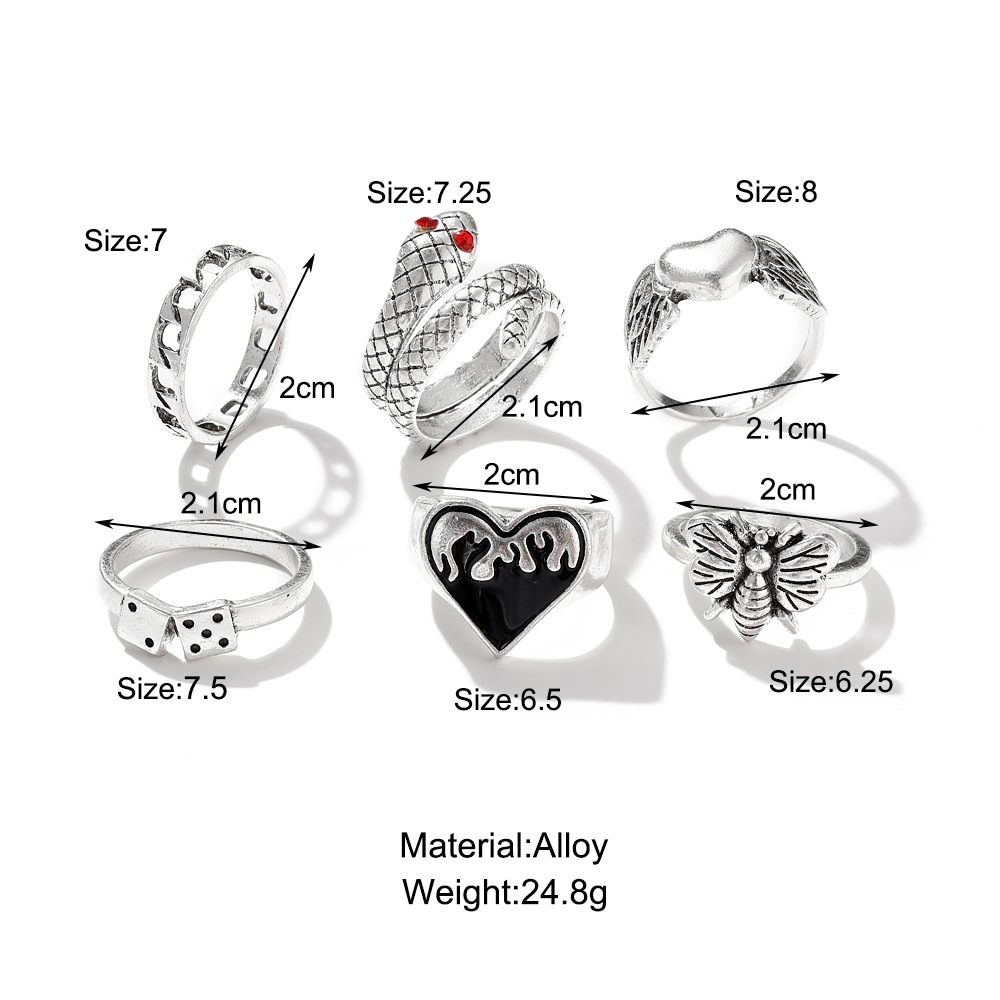 6-teiliges Set Vintage Punk Sc – Vintage Punk Knuckle Rings Set Bewertung und Preis
